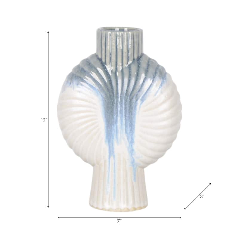 Ceramic Decorative Vase Gradient Glaze Capri Style Shell Design