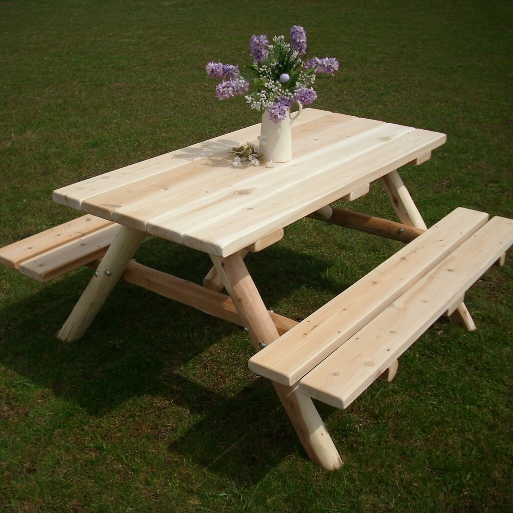 White picnic hotsell table with benches