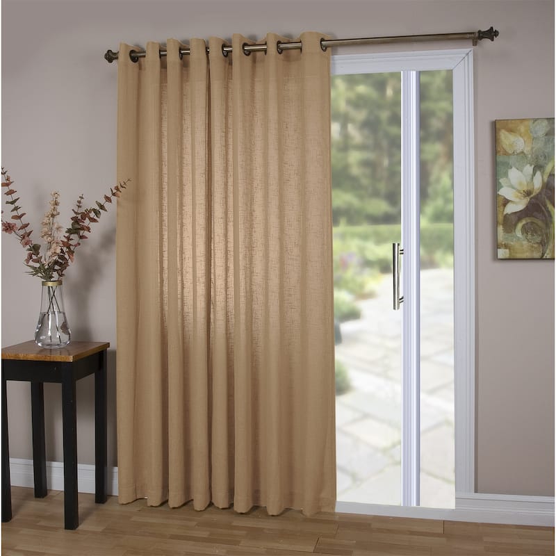 Shannon Premium Slubbed Linen Grommet Curtain Double Wide Patio Panel