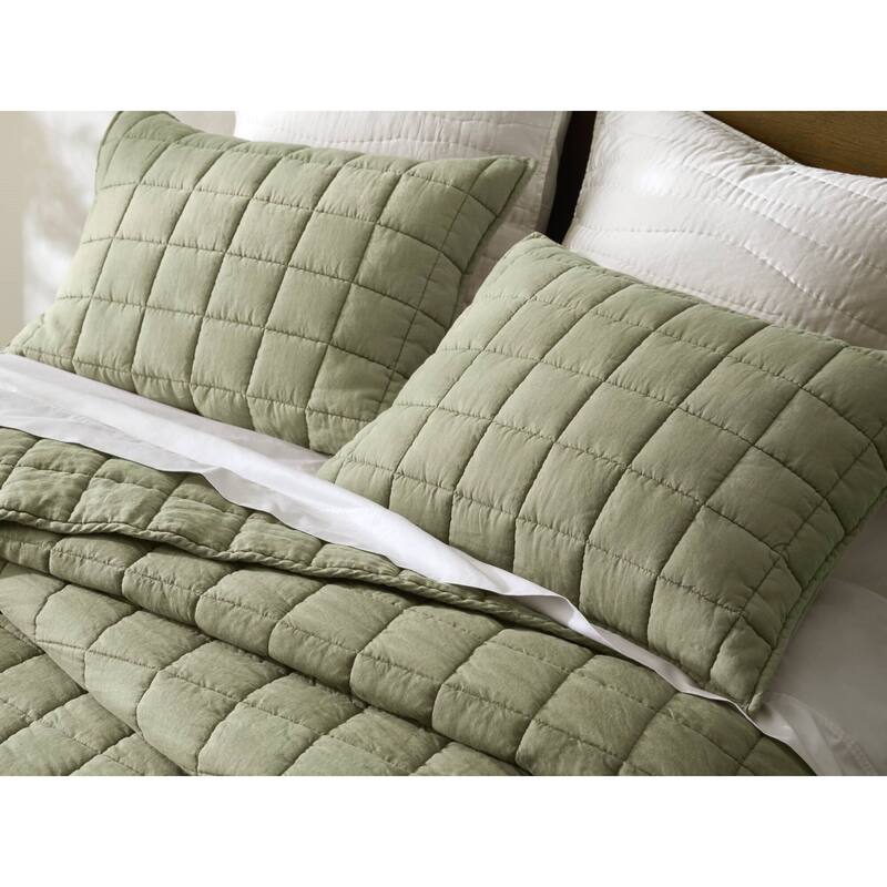 Harbor House French Flax Linen Garment Washed Quilt Set