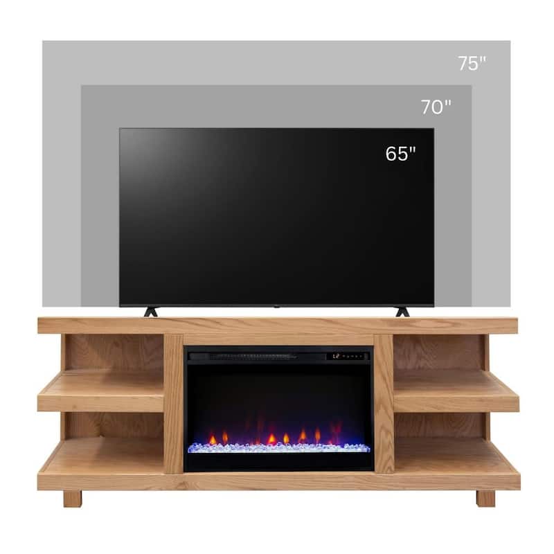 Laurel Canyon 65 inch Fireplace TV Stand for TVs up to 75 inches, Minimal Assembly, Clove Finish