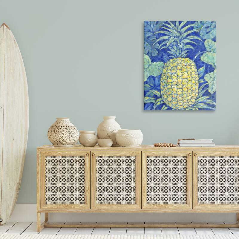 Stupell Blue Hawaii Pineapple Canvas Wall Art Design By Paul Brent