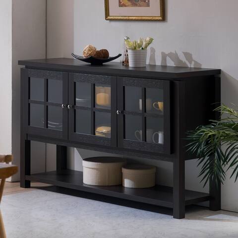 DH BASIC Modern Farmhouse 59" Windowpane Cabinet Buffet by Denhour