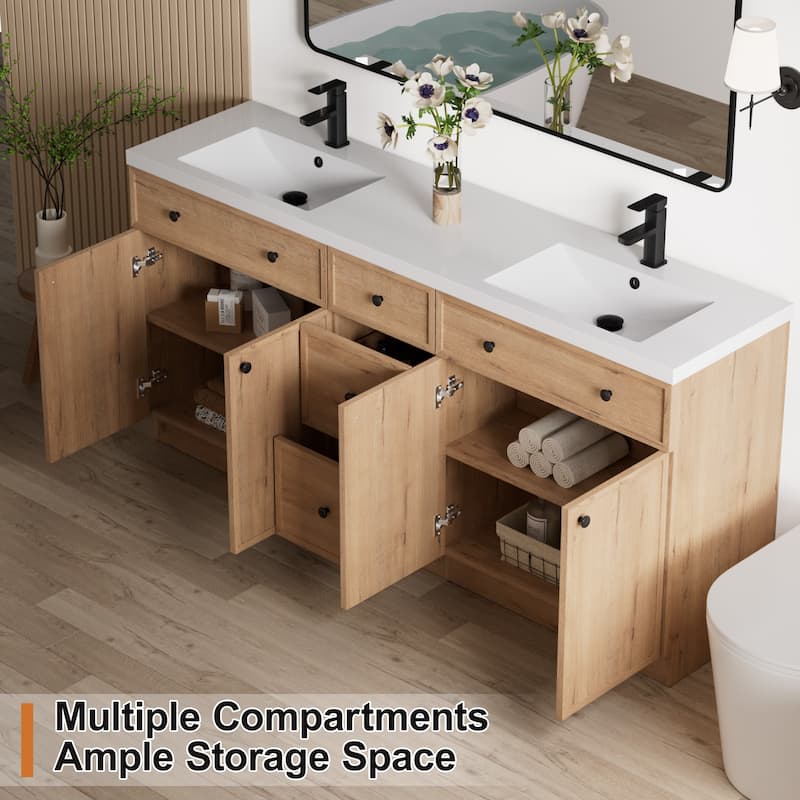 36"/48"/60"/72" Bathroom Vanity Set with Sink & Faucet