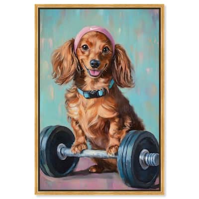 Cute Doxxie Work Out Canvas by Art Remedy
