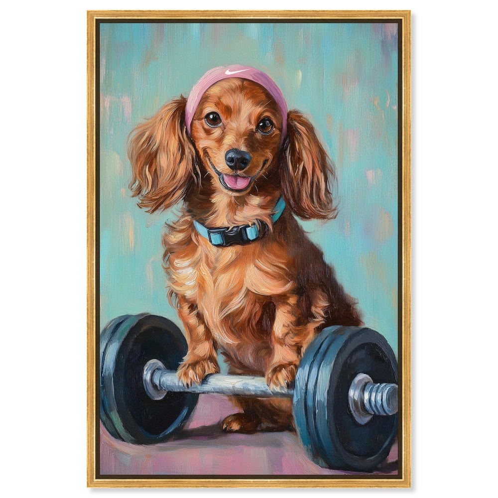 Cute Doxxie Work Out Canvas by Art Remedy