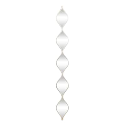 Metal Slim Stacked Chain 5 Layer Wall Mirror with Tear Drop Pattern - Silver, Black, Gold - Roche River Decor