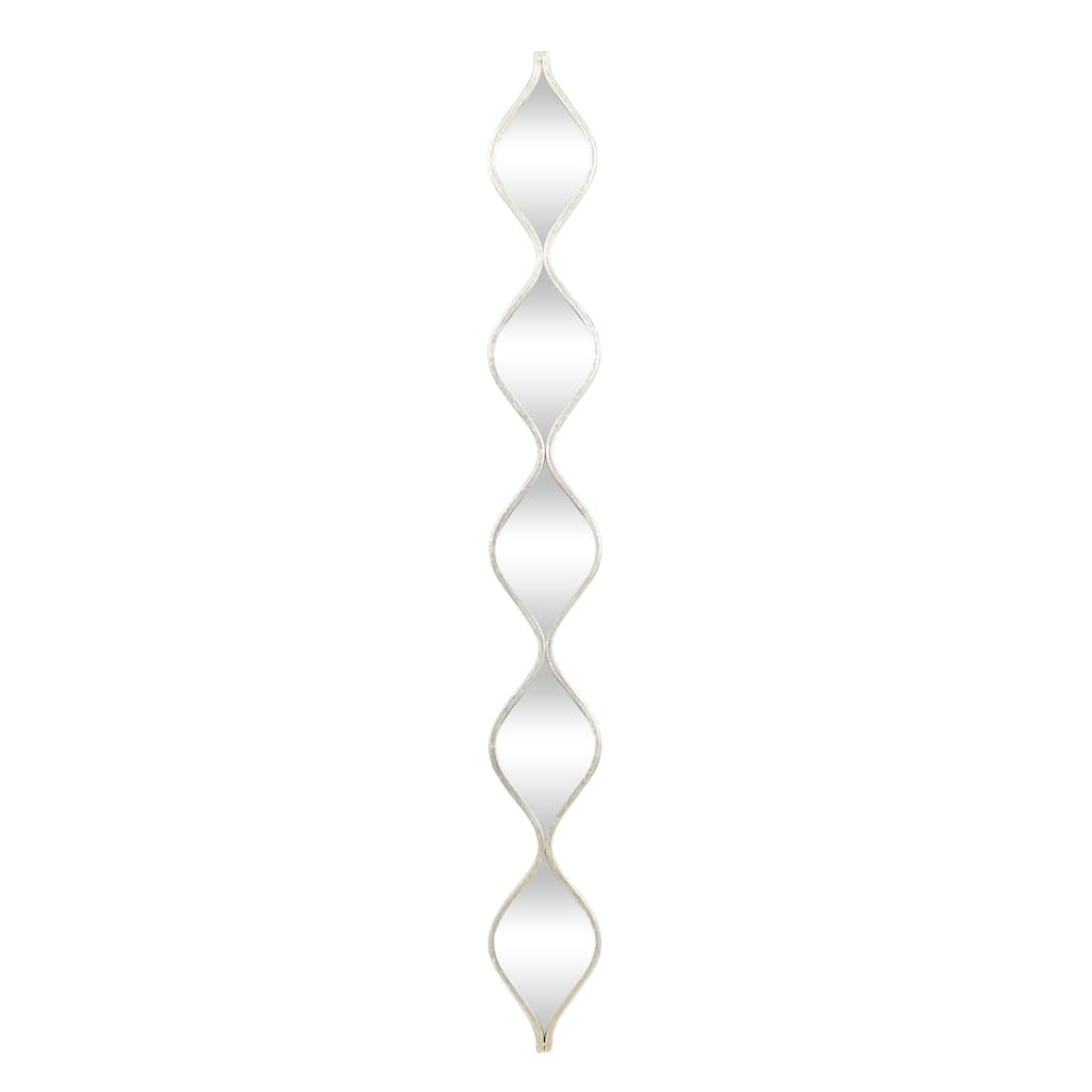 Metal Slim Stacked Chain 5 Layer Wall Mirror with Tear Drop Pattern - Silver, Black, Gold - Roche River Decor