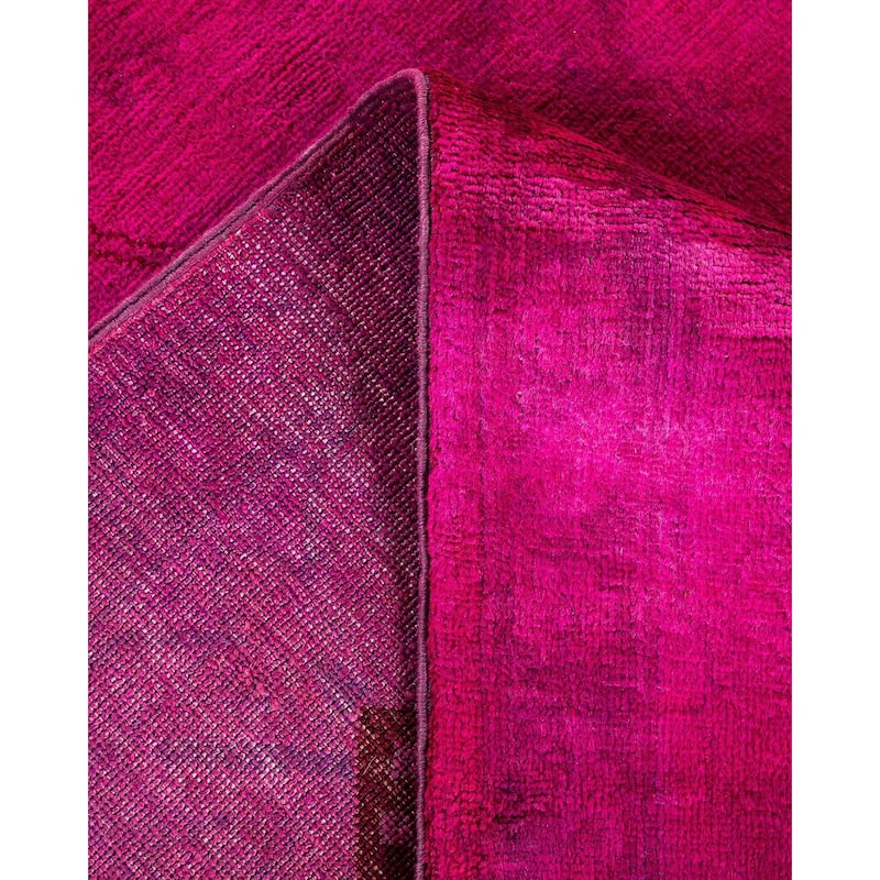 Overton Hand Knotted Wool Vintage Inspired Modern Contemporary Overdyed Pink Area Rug - 8' 2" x 10' 1"