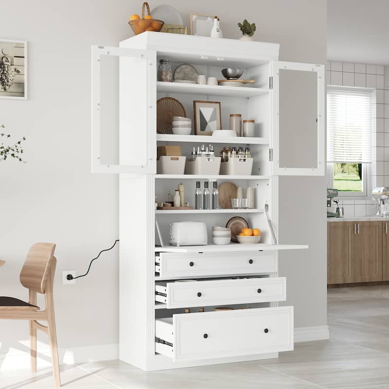 Freestanding Kitchen Pantry Storage Cabinet