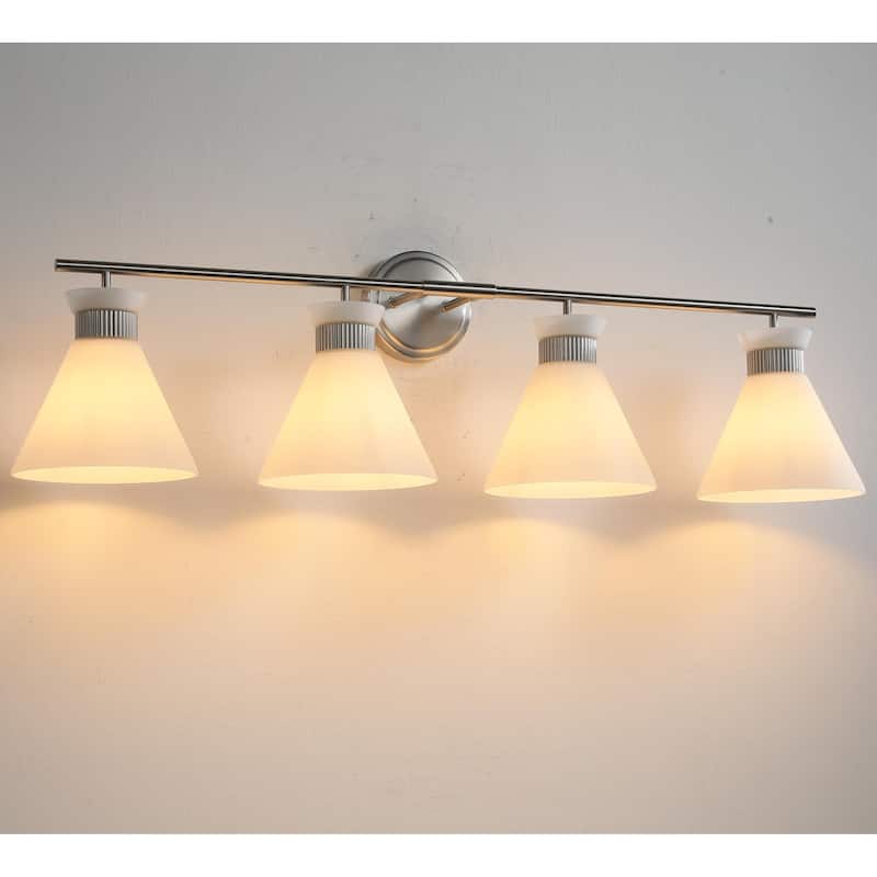 Dimmable Bathroom Vanity Light with Glass Shade
