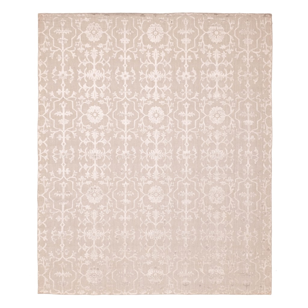 ECARPETGALLERY Hand Loomed Elysian Grey Viscose, Wool Rug - 8'3 x 9'10