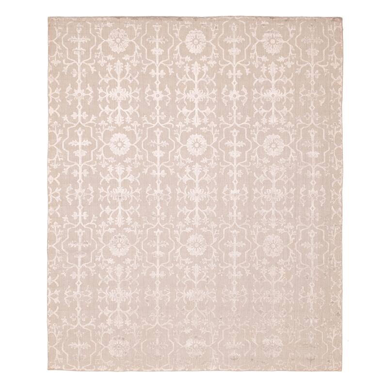 ECARPETGALLERY Hand Loomed Elysian Grey Viscose, Wool Rug - 8'3 x 9'10