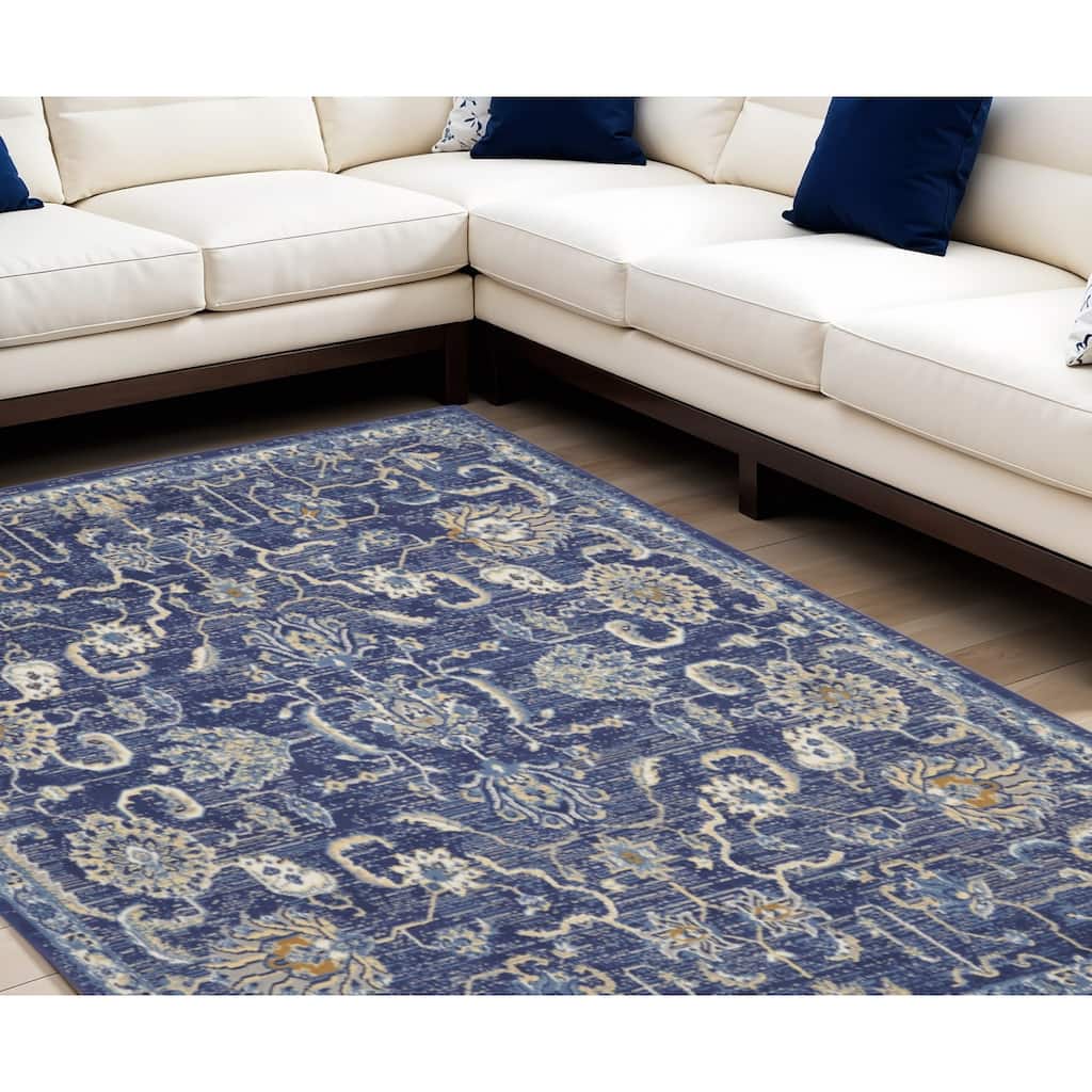 Lizo Power Loomed Floral Traditional Area Rug By HomeRoots - 118' X '94' X '0.5