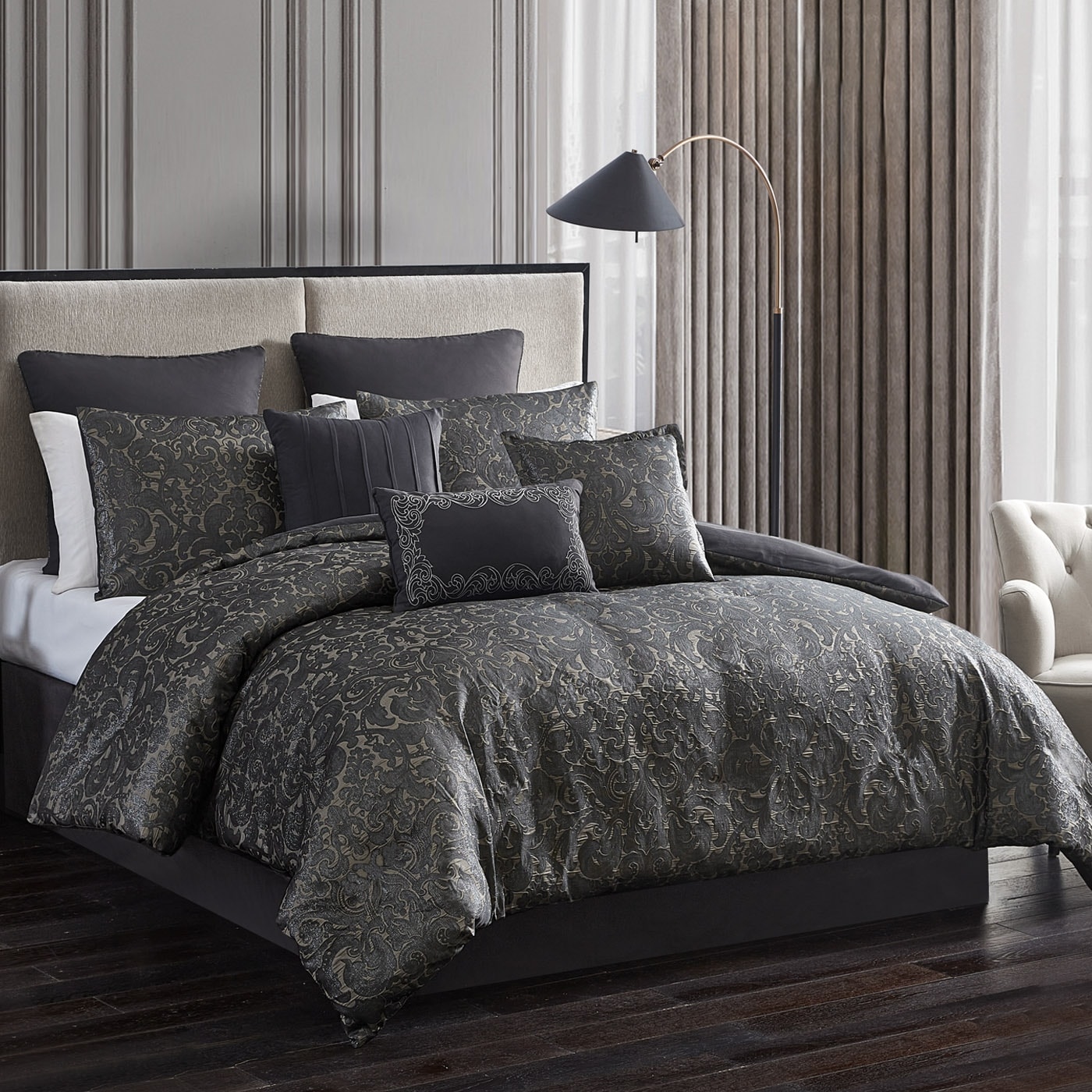 Black and silver queen sales comforter set