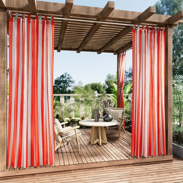 Stripe Outdoor UV Protected Privacy Tab Top Panel - On Sale - Bed