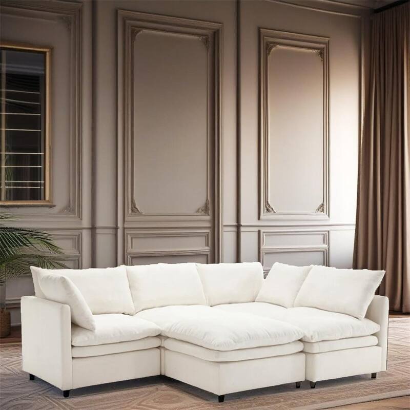 Modern 5-seat U-shaped Sectional Sofa with Chaise Lounge