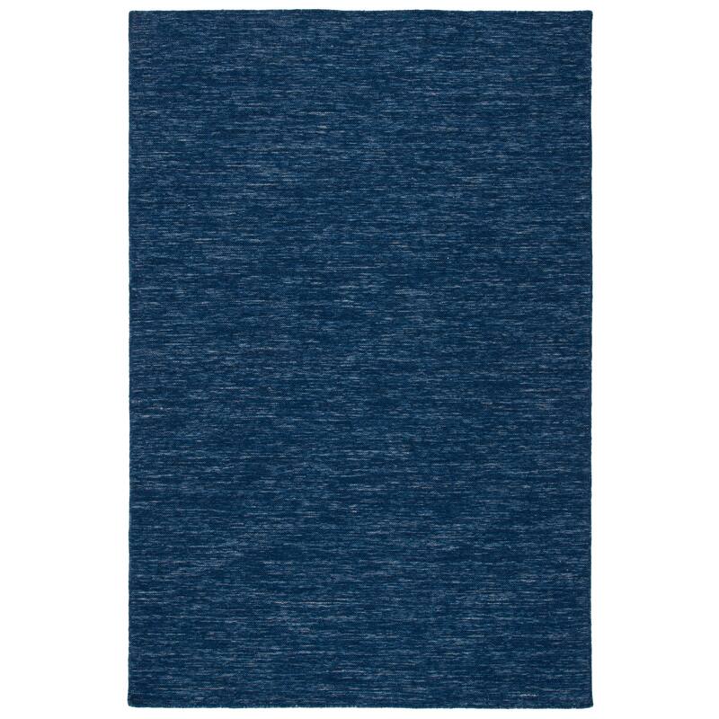 SAFAVIEH Handmade Kilim Eilen New Zealand Wool Rug - 6' Square - Navy/Blue
