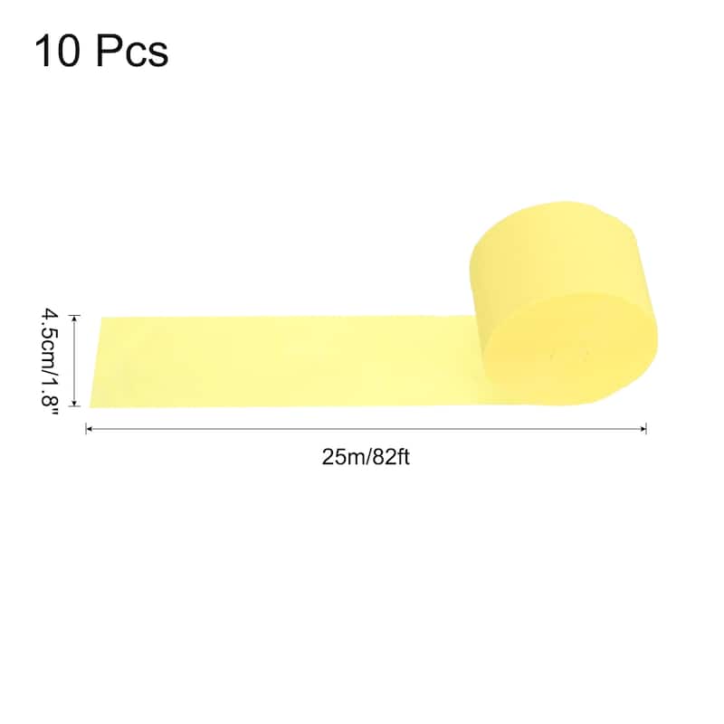Crepe Paper Streamers 10 Rolls for Decoration - Light Yellow - 1.8 in x 82 Ft/Roll
