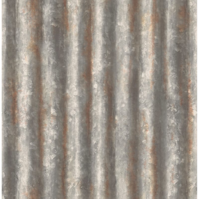Solvang, Corrugated Metal Industrial Texture, 33 FT. L x 20.5In. W Wallpaper Roll