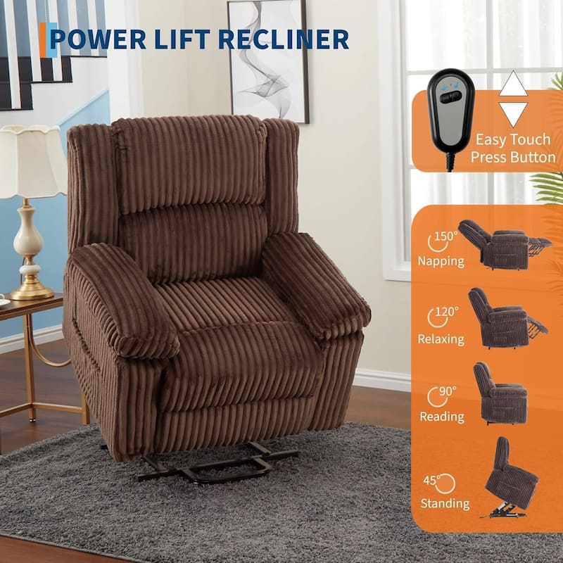 Electric Power Lift Recliner Sofa Chair, Heat and Massage for Living Room, Bedroom