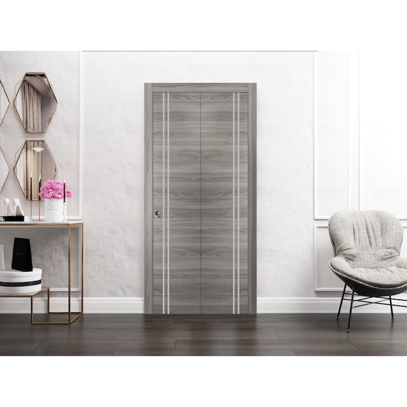 Bi-fold Doors 36 x 80 Planum 0310 Ginger Ash with Sturdy Tracks