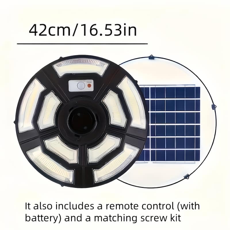 Power Circular UFO Street Lamp, LED Solar Garden Lights, Include Pole