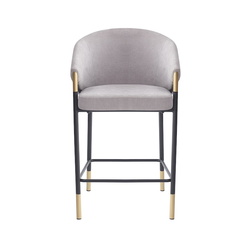 Christopher Knight Home - Soleil Modern 26" Seat Height Bar Stool with Curved Armrests & Gold Accents
