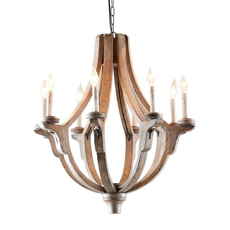 Brown Wood Rustic Chandelier 28 x 25 x 25 - 25 x 25 x 28