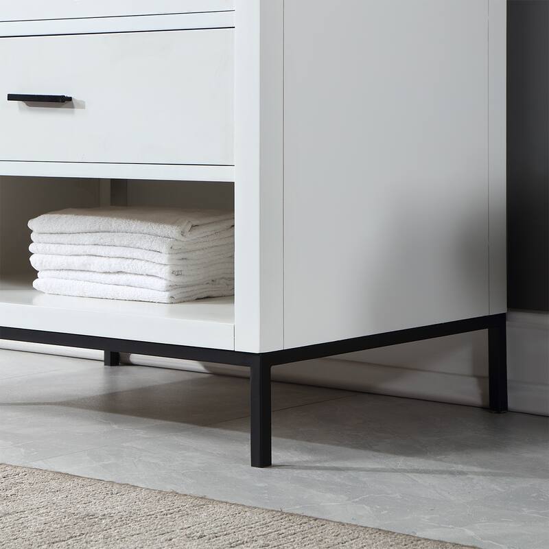 Altair Kesia Bathroom Vanity with Composite Stone Countertop with Mirror