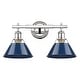 preview thumbnail 2 of 1, Orwell Chrome and Navy Blue 2-light Bath Vanity