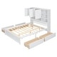 preview thumbnail 7 of 22, Cottage Style Queen Size Platform Bed with 4 Drawers Under-Bed,Headboard with Multiple Storage Shelves