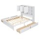 preview thumbnail 7 of 10, Queen Size Storage Wardrobe Platform Bed, White