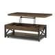 preview thumbnail 4 of 5, Carpenter Brown Rectangular Lift-Top Coffee Table with Casters by Flexsteel - 50" x 18" x 26"