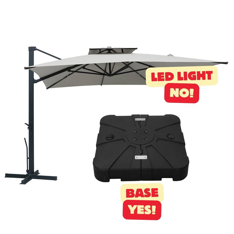13-Ft Aluminum Dual-Roof Cantilever Umbrella