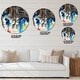 preview thumbnail 4 of 8, Designart 'Black Blue and Yellow Pattern' Oversized Modern Wall CLock