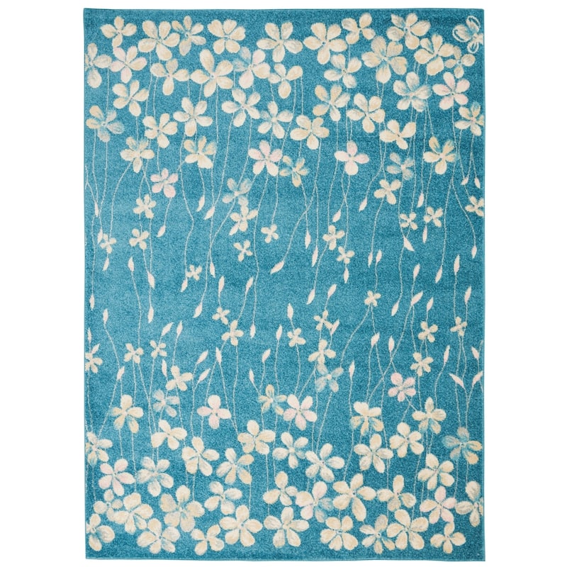 Carson Carrington Molle Floral Area Rug - 8' x 10' - Turquoise - Rectangle