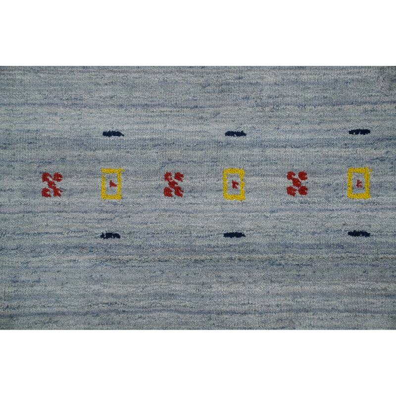 Tribal Wool Gabbeh Oriental Area Rug, Handmade Modern Carpet - 11' 4'' X 5' 2''
