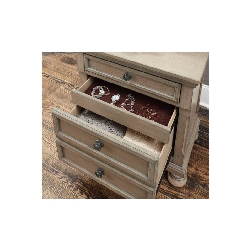 Gray 3 Drawer 18 in. W Nightstand with Sturdy Hardware and Ample Storage