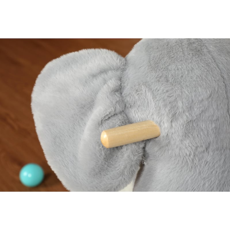 Kids Ride-On Rocking Horse Toy with Lullaby Song, Rocking Toy with Hand Puppets & Safety Belt