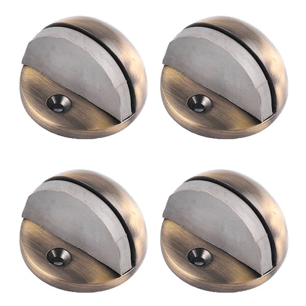 Antique Brass Door Stop Bumper Floor Mount 1 25 Inch Tall Dome Style