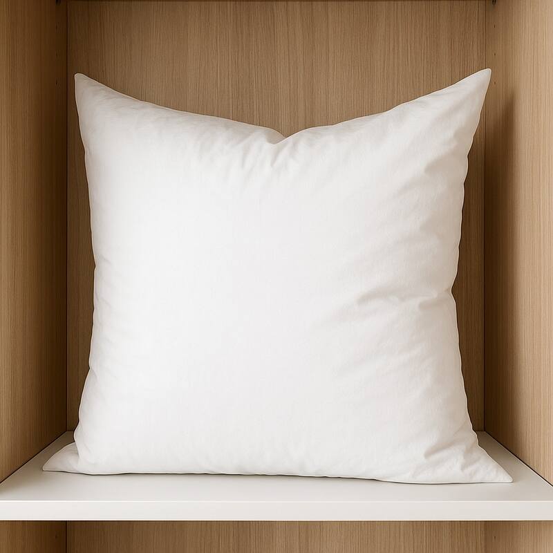 24" White Cotton Down Blend Throw Pillow Insert - Down - 24 in. x 24 in.  x 1 in. - White - Accent
