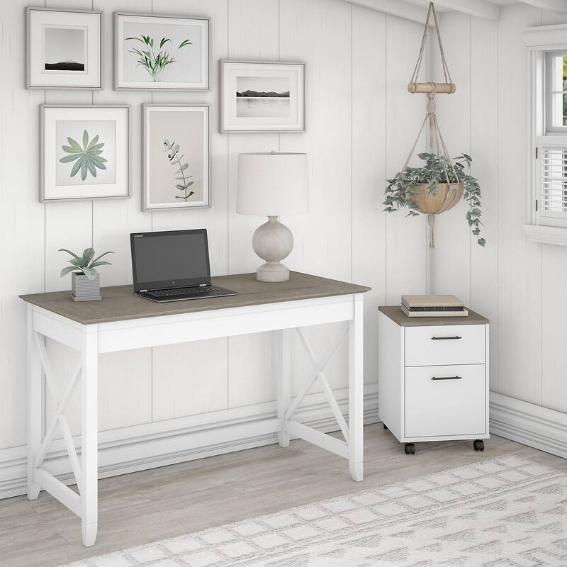 Key West 48W Writing Desk with Mobile File Cabinet by Bush Furniture