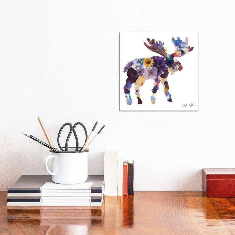 iCanvas "Moose" by Oxeye Floral Co Canvas Print - 12x12x0.75