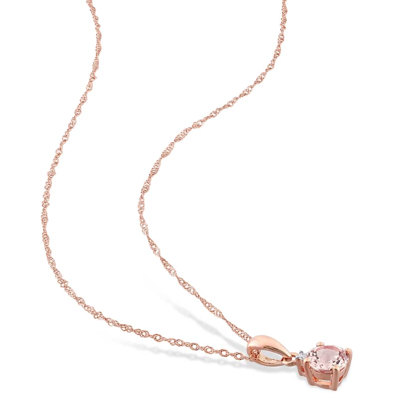 Miadora 10k Rose Gold Morganite and Diamond Accent Solitaire 2-piece Jewelry Set