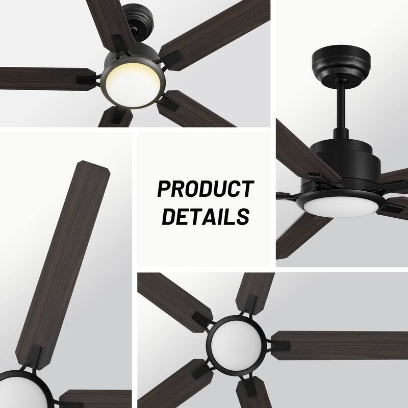 CARRO livingston 60-inch Indoor Ceiling Fan with Dimmable LED Light and Remote - N/A