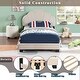 preview thumbnail 10 of 18, Sheep Design Upholstered Twin Size Platform Bed for Kids, with Slatted Bed Base, Stability and Sturdiness