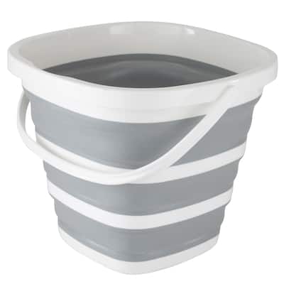 Simplify 10L Collapsible Square Bucket in White/Grey