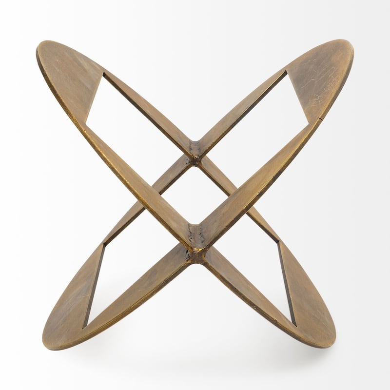 HomeRoots 6" Gold Metal Geometric Orb Tabletop Sculpture