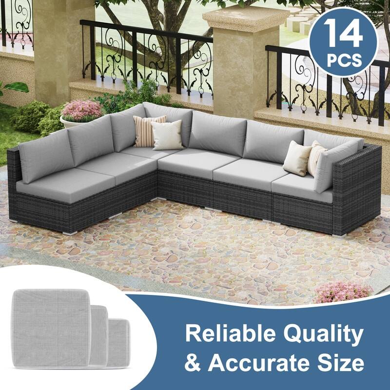 FINCATI 27" × 27" Outdoor Cushion Replacement Cover, Cushion Slipcover for Sectionals, Patio Seat Cover 27 Inches (COVER ONLY!)